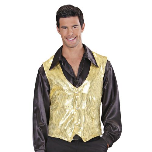 Déguisement Disco Boléro Sequin Or Homme