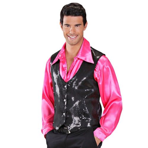 Déguisement Disco Boléro Sequin Noir Homme
