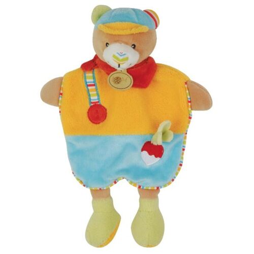 Doudou Ours Simon Baby Nat Le Jardinier Ourson Jaune Bleu Radis Babynat