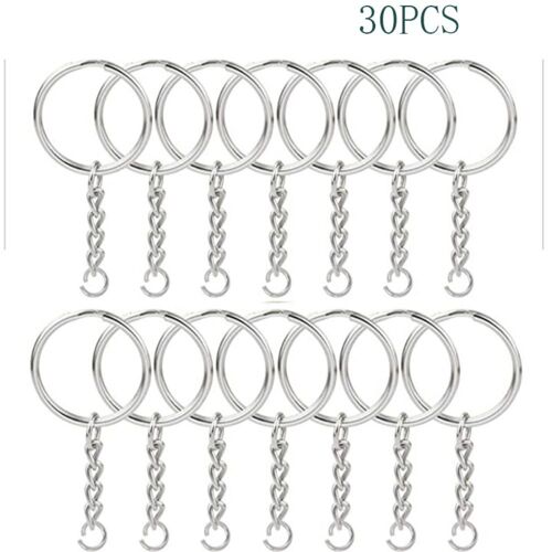 Anneau fendu avec diabétique ouvert, porte-clés en métal, accessoires de bijoux, argent durable, porte-clés bricolage, 100 pièces