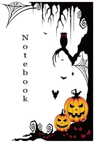 Notebook - Happy Halloween Pumpkin Journal 103: Halloween Journal_6in X 9in X 114 Pages White Paper Blank Journal With Black Cover Perfect Size