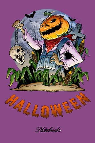 Notebook - Happy Halloween Kids Collection Pumpkin Journal 425: Halloween Journal_6in X 9in X 114 Pages White Paper Blank Journal With Black Cover Perfect Size