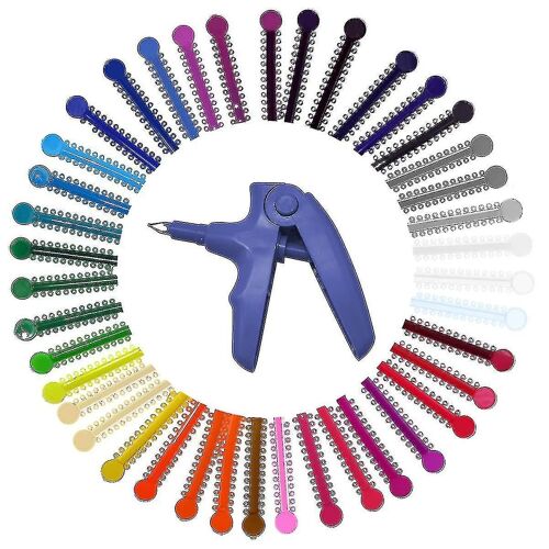 Kit D'appareils Orthodontiques Comprenant Un Outil De Ligature Orthodontique Et Des Élastiques Annulaires, Un Élastique Orthodontique, Un Support Ligas Para Ortodoncia, Un Outil De Bande En Caoutchouc