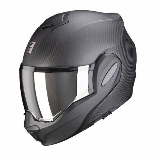 Casque Moto Modulable Scorpion Exo-Tech Evo Carbon Solid Ece 22-06 - Noir Mat - 2xl