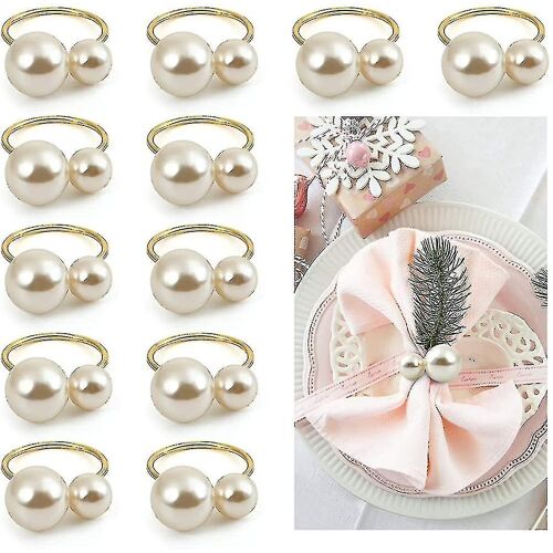 Anneaux de serviette en or Ensemble de 12, supports de bague de serviette en métal coupé creux