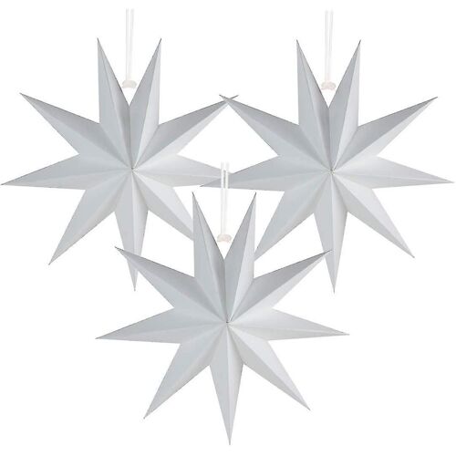 Noël 9 Corner Paper Stars Holiday Party Décorations 30cm (blanc) 3 Piecesbd