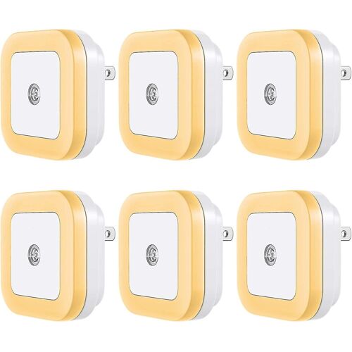 Veilleuse À Led Wabjtam Enfichable [Pack De 6] Capteur Intelligent Du Crépuscule À L'aube, Veilleuses Automatiques, Adapté