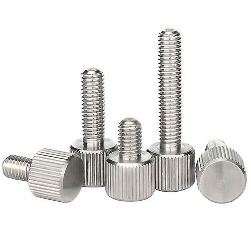 Vis moletée en acier inoxydable M3 M4 M5 M6 Boulon à vis moletée à tête plate 20pcs Wuqx
