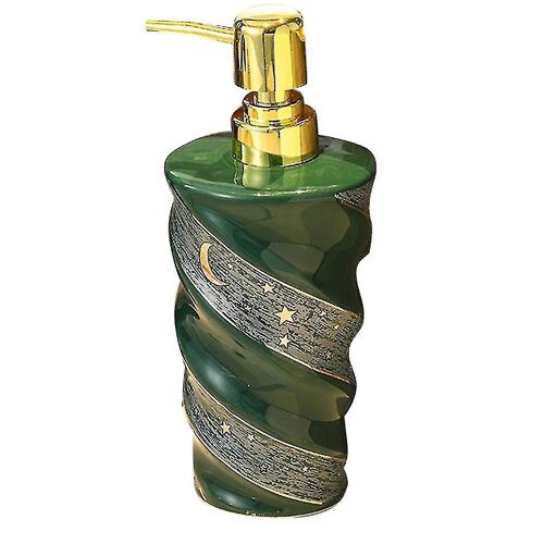 Distributeur de savon céramique Salle de bain Bouteille de stockage liquide Détergent Gel de douche Shampooing Bouteilles Vert