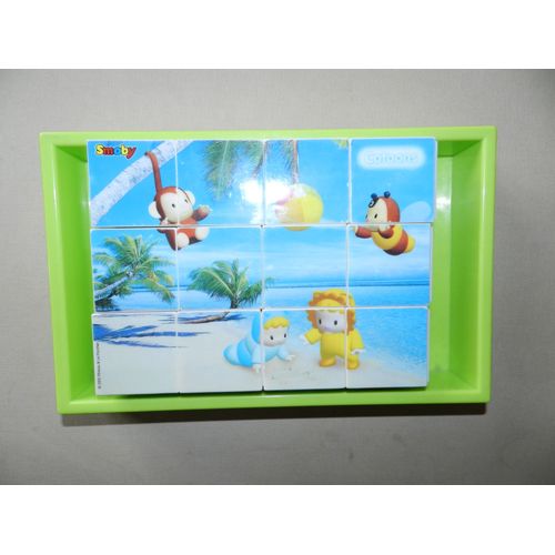 jeu de 12 cubes cotoons 2 puzzles et encastrement