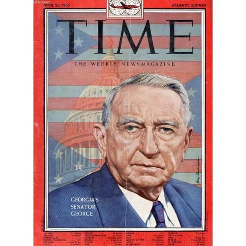 Time, Newsmagazine, Vol. Lxv, N° 17, April 1955 (Contents: The President At Eastertide. Georgia's Senator George (Cover). Democratic Leader Johnson. Russia's Molotov & Austria's Raab. Sin & ...