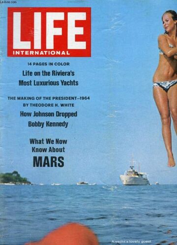 Life, International Edition, Vol. 39, N° 2, July 1965 (Contents: Cover. Riviera Yachting: A Bikini-Clad Guest Of One Of The Luxurious Yachts Sailing The Mediterranean, Prepares For A Dip In ...