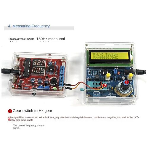 Mesure de fréquence de compteur de capacité et d'inductance Kit électronique bricolage 51 Kit de soudage de carte de circuit imprimé de testeur monolithique
