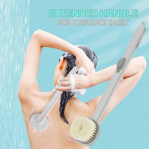 Brosse De Bain Liquide À Long Manche, Multifonctionnel Détachable Arrière Bain De Corps Douche Éponge Brosses D¿Épuration Avec Poignée Masseur (Gris) (1pcs) 