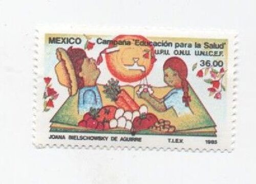 Timbre Mexico Mexique Unicef O.N.U 1985