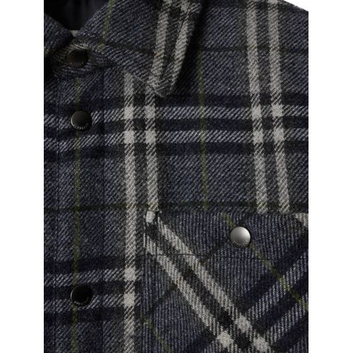 Burberry Chemise En Laine À Carreaux - Noir