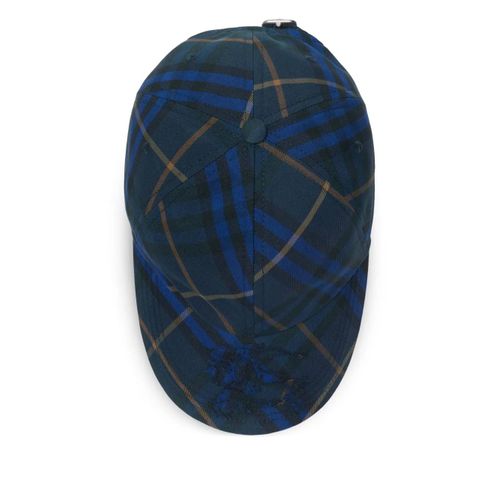 Burberry Casquette À Carreaux - Bleu