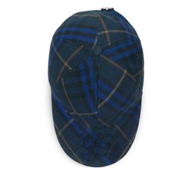 Burberry Casquette À Carreaux - Bleu