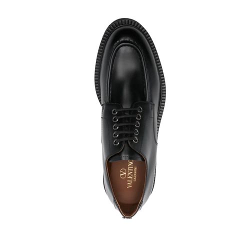 Valentino Garavani Chaussures En Cuir À Lacets - Noir