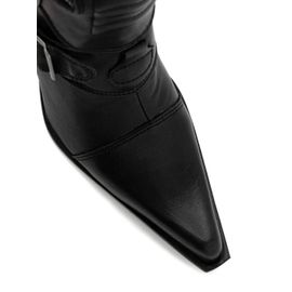 New Rock Bottines Pointues À Détail De Boucle 100 Mm - Noir