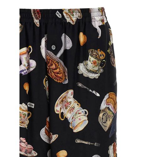 Moschino Pantalon À Imprimé Tea Time - Noir