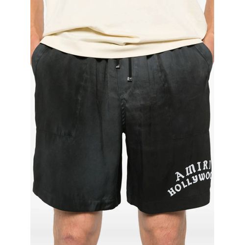 Amiri Short En Soie À Logo Brodé - Noir