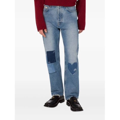 Moschino Jean À Design Patchwork - Bleu
