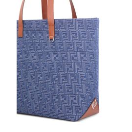 FENDI sac cabas médium à motif monogrammé en jacquard - Bleu