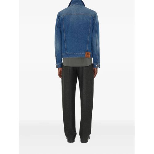 Burberry Veste En Jean À Patch Logo Ekd - Bleu