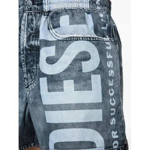 Diesel Short De Bain À Logo Imprimé - Bleu