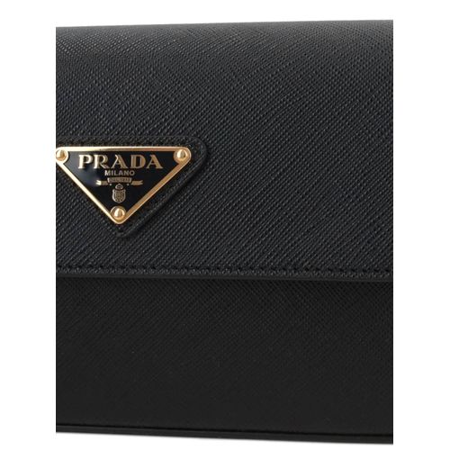Prada mini sac porté épaule en cuir Saffiano - Noir