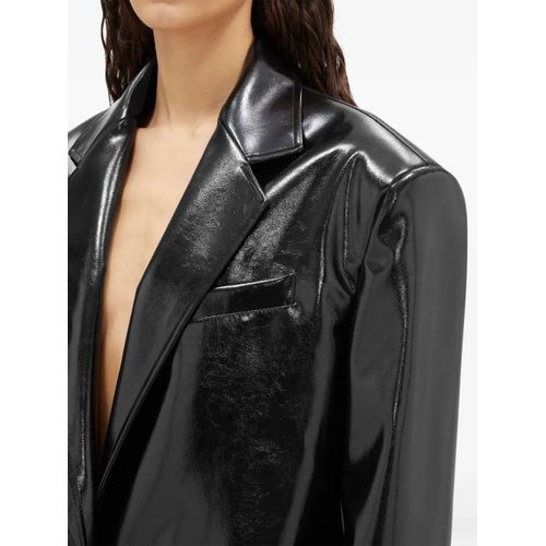 Msgm Manteau En Cuir Artificiel À Simple Boutonnage - Noir