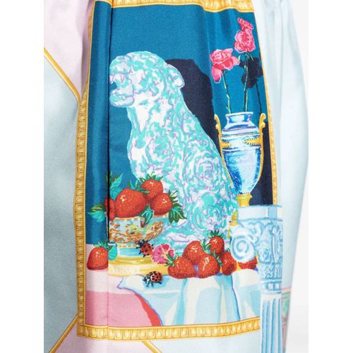 Versace Short En Soie - Bleu