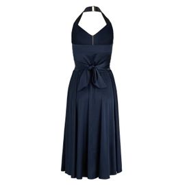 Patou Robe Mi-Longue En Satin À Dos-Nu - Bleu