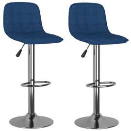 Vidaxl Tabourets De Bar Lot De 2 Bleu Tissu