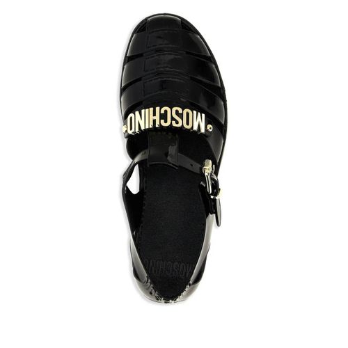Moschino Sandales À Logo - Noir