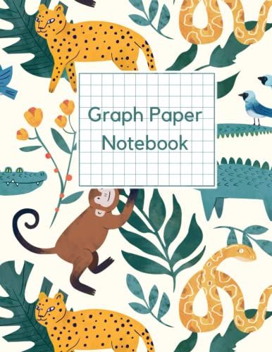 Graph Paper Notebook 0.5 Inch Square Animal Theme: Squared Graphing Paper , 1/2 Inch Squares, 150 Pages, 8.5x11 Inches| Ideal Composition Notebook For Kids, Students, Teachers, Engineer