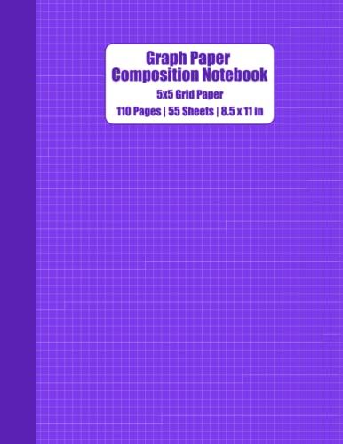 Lovely Purple 5x5 Grid Graph Paper Composition Notebook: 110 Pages, 55 Sheets, 8.5" X 11", Graph Paper For Designing/Writing/Mapping/Drawing/Journalling & Math/Science/Accounting/Engineering Students