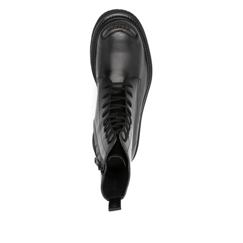 Kenzo Bottines En Cuir À Lacets - Noir