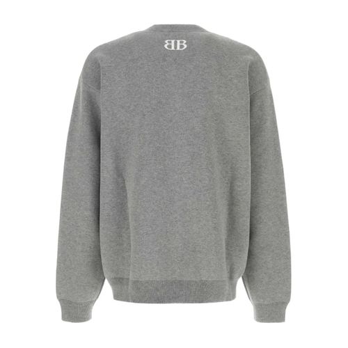 Balenciaga Sweat En Coton Mélangé À Détail De Logo - Gris