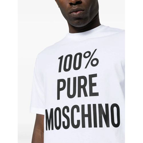 Moschino T-Shirt En Coton À Slogan Imprimé - Blanc