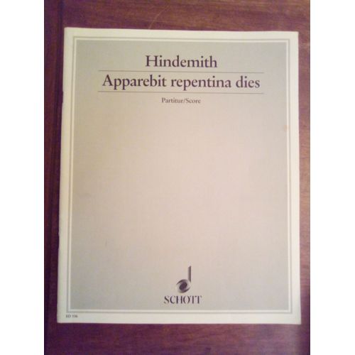 Hindemith - Apparebit Repentina Dies Pour Choeur Mixte Et Cuivres - Partition