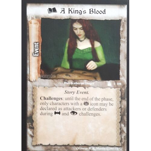 Carte A Game Of Thrones Ccg - A King's Blood U#108