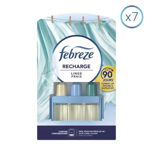 7 Recharges Linge Frais Pour Desodorisant Electrique, 20ml, Febreze Smart