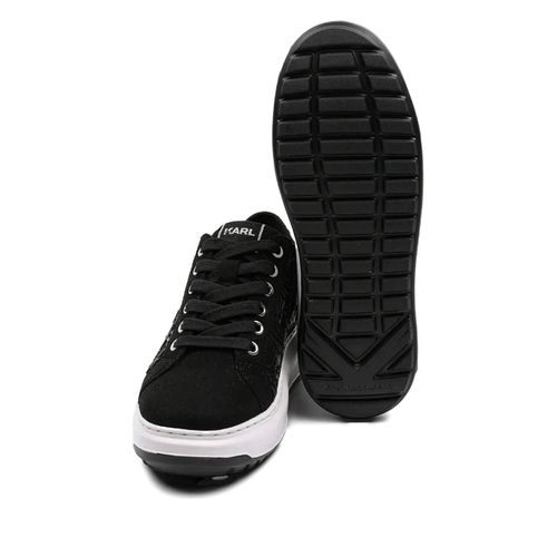 Karl Lagerfeld Baskets En Daim À Logo - Noir