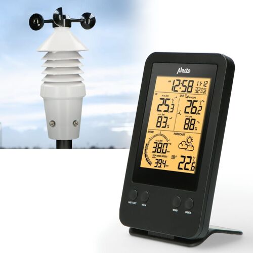 Alecto Statio météo sans fil WS-3400 14 cm Noir