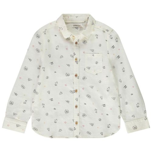 Chemise Manches Longues En Popeline Imprimé Fantaisie Pour Garçon - Ecru