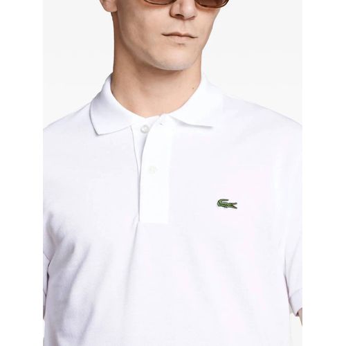 Lacoste Polo 'white' À Appliqué - Blanc
