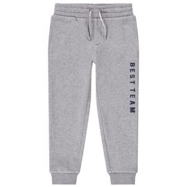 Jogging Printé Et Doublé Sherpa Pour Garçon - Gris Chiné