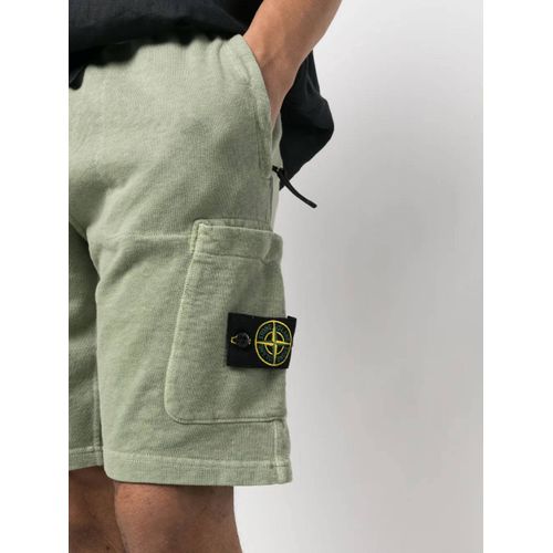 Stone Island Short En Coton À Motif Compass - Vert